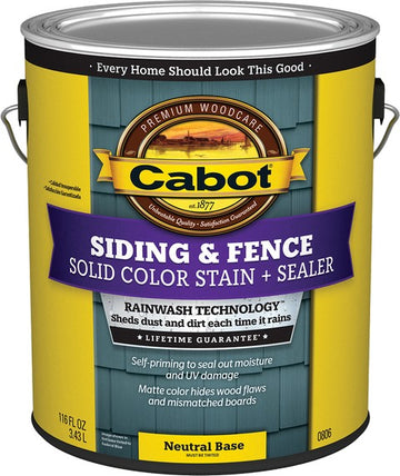 Cabot 0806 1gal Neutral-Base Solid Color Acrylic Siding Stain