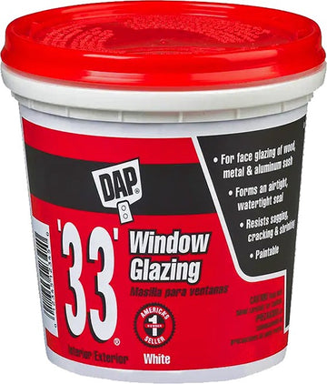 DAP 12121 Pt White '33' Window Glazing Compound