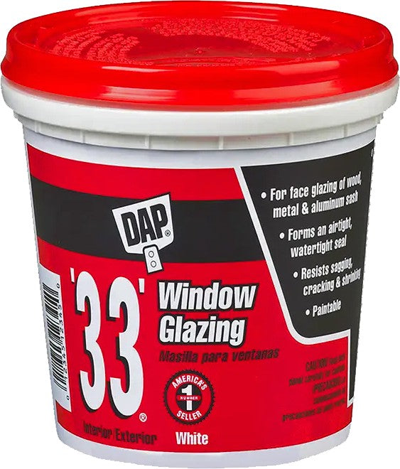 DAP 12121 Pt White '33' Window Glazing Compound