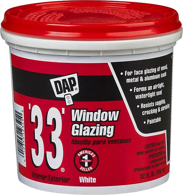 DAP 12122 qt White '33' Window Glazing Compound