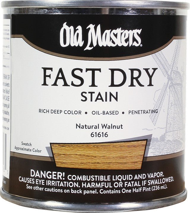 Old Masters 61616 1/2pt Fast Dry Stain Natural Walnut