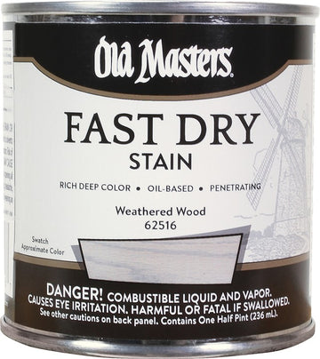Old Masters 62516 1/2pt Fast Dry Stain Weathered Wood