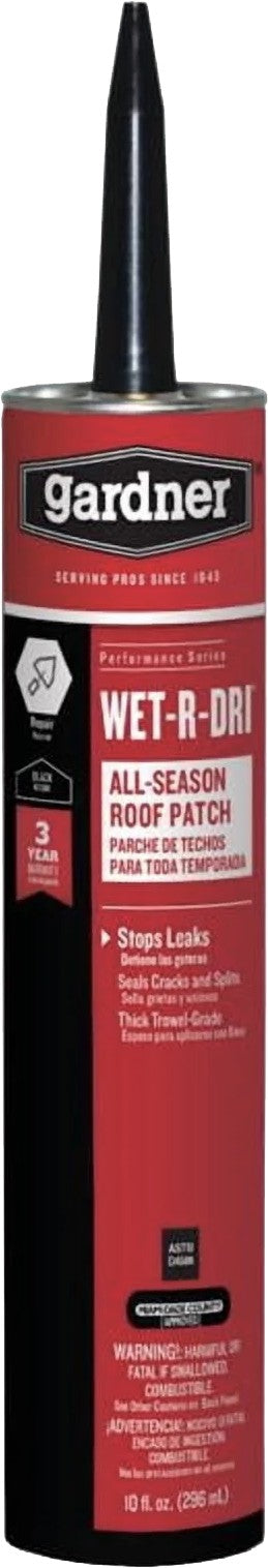 Gardner Gibson 2172-9-66 10oz Black Jack Wet Dry Surface Roof Cement Caulk