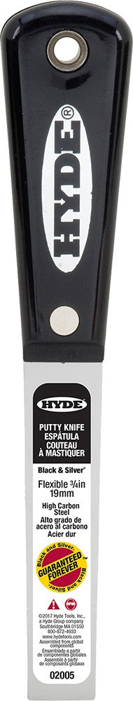Hyde 02005 3/4" Black & Silver Flex Putty Knife
