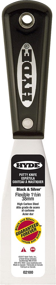 Hyde 02100 1-1/2" Black & Silver Flex Putty Knife