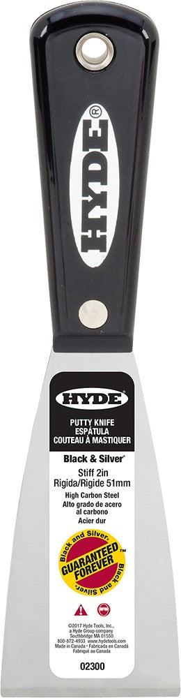 Hyde 02300 2" Black & Silver Stiff Putty Knife