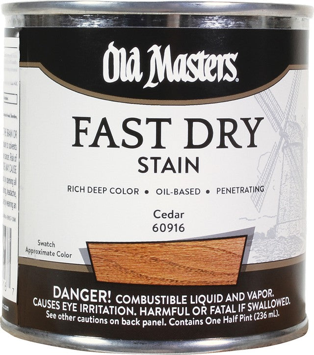 Old Masters 60916 1/2pt Fast Dry Stain Cedar