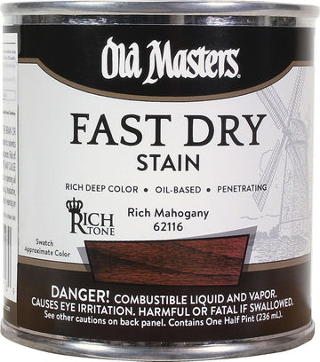 Old Masters 62116 1/2pt Rich Tone Fast Dry Stain Rich Mahogany