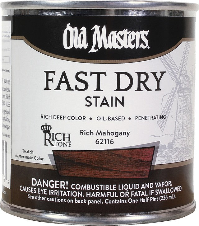 Old Masters 62116 1/2pt Rich Tone Fast Dry Stain Rich Mahogany