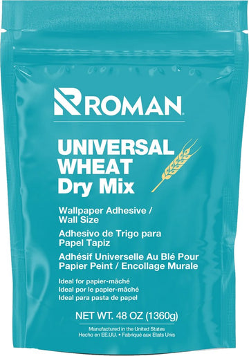 Roman 209505 48oz Universal Wheat Wallpaper Paste/Wall Size Adhesive (Dry Mix)