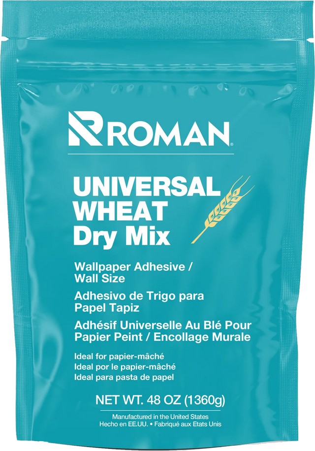 Roman 209505 48oz Universal Wheat Wallpaper Paste/Wall Size Adhesive (Dry Mix)