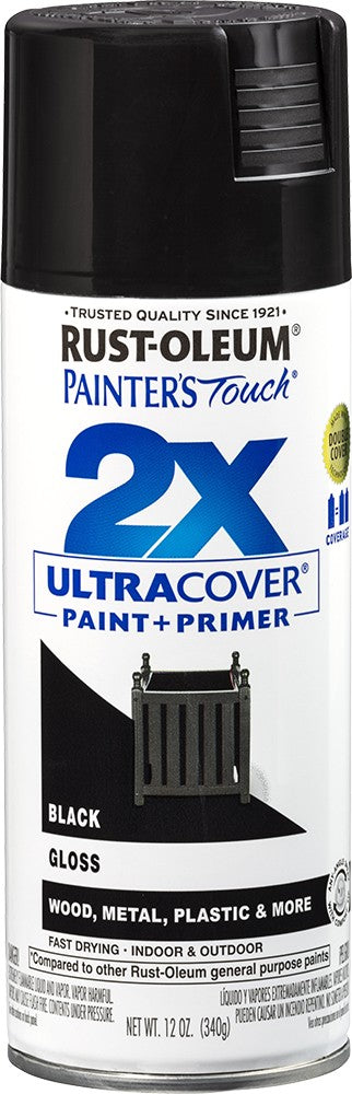 Rust-Oleum 334026 12oz Gloss Black 2X Ul