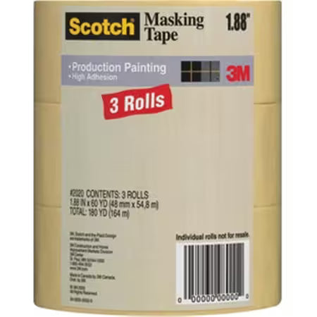 3M 2020-48EP3 1.88" x 60.1yd (48mm) Scoth 3 Pack Tan