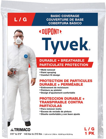 Trimaco 14122 Large No Elastic Tyvek Coveralls