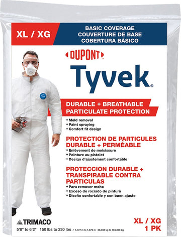 Trimaco 14123 XL No Elastic Tyvek Coveralls