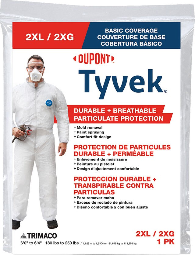Trimaco 14124 XXL No Elastic Tyvek Coveralls
