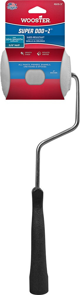 Wooster R105 3" x 3/8" Nap Deluxe Trim Roller Cover W Frame