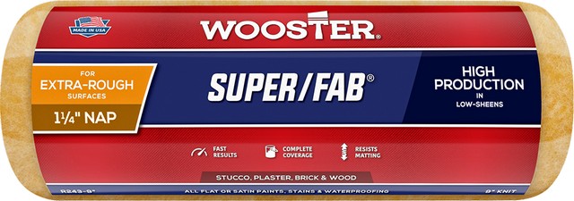 Wooster R243 9" x 1-1/4" Nap Super/Fab Roller Cover