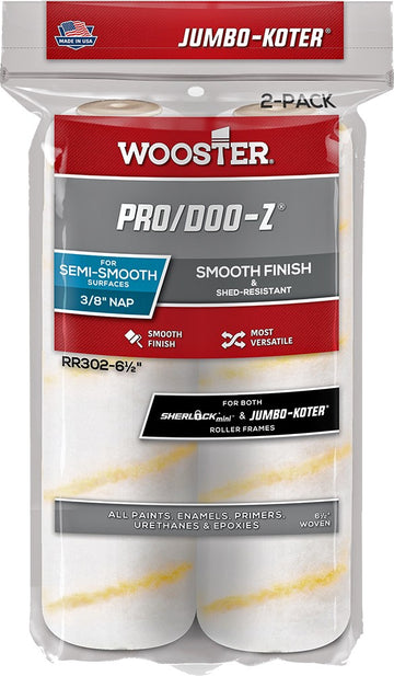 Wooster RR302 6-1/2" x 3/8" Nap Pro/Doo-z Jumbo-Koter Mini Roller Cover (2pk)