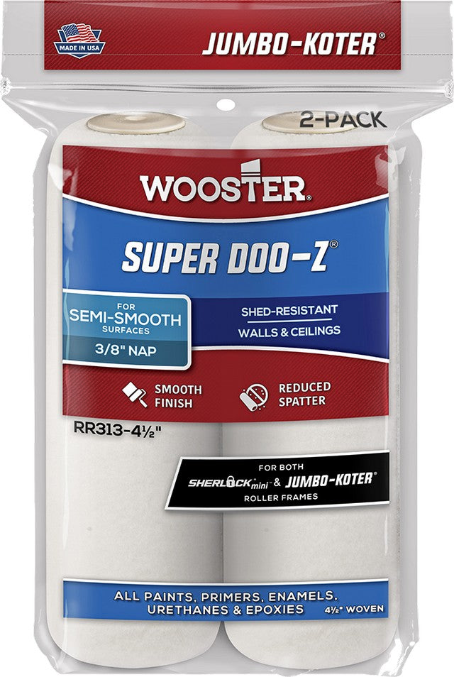 Wooster RR313 4-1/2" x 3/8" Nap Super Doo Z Jumbo-Koter Mini Roller Cover