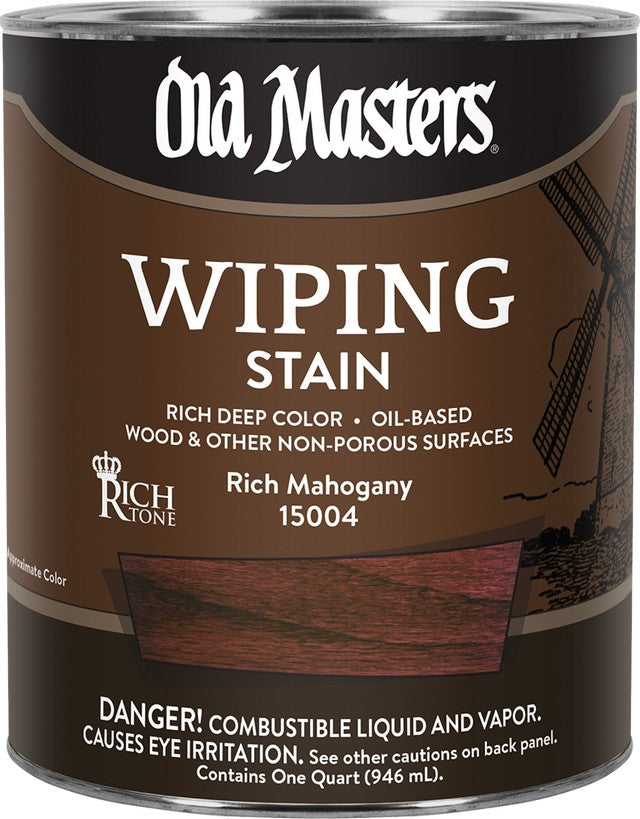 Old Masters 15004 qt Rich Mahogany Wiping Stain